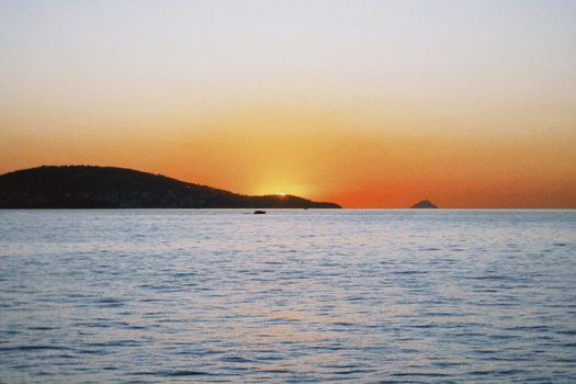 Captivating sunset over the sea at Adalar, İstanbul, Turkey.