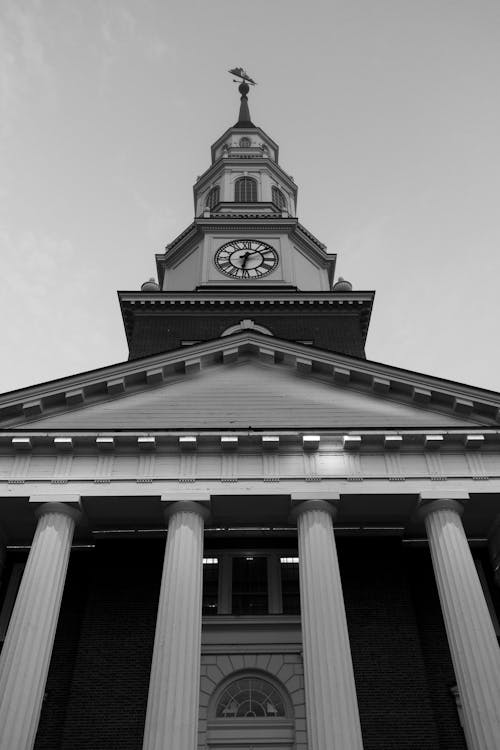 Grayscale Photo of Concrete Building