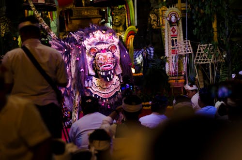 Barong Macan balinese mythical creature looks a like tiger in Calon Arang performing art