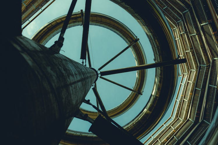 Upward View From Tower On Blue Sky