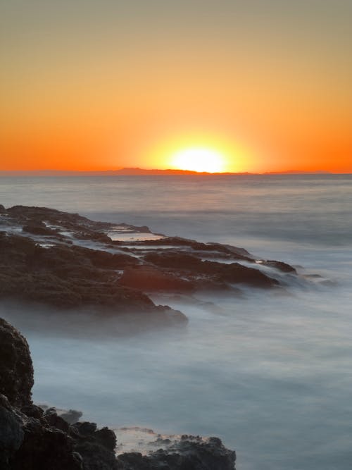 View of a Sunset Over a Sea 