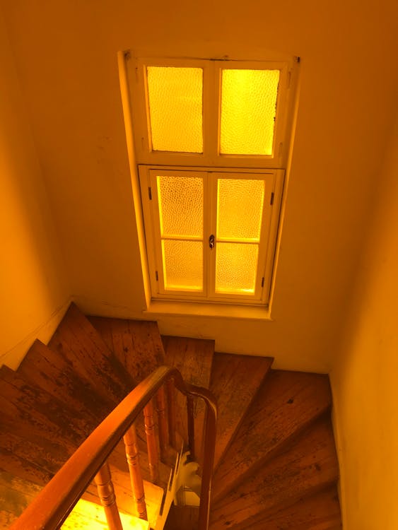 Staircase in Yellow Sun Light