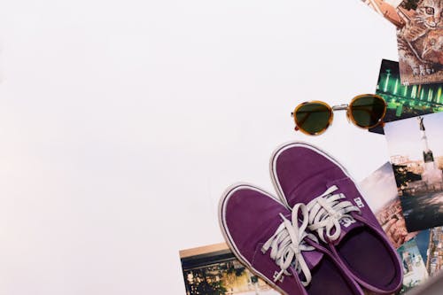Free Pair of Purple Dc Shoes Low-top Sneakers Stock Photo
