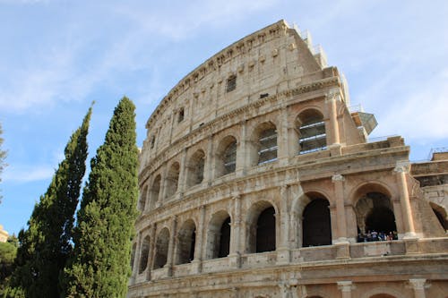 Free Facade of the Colosseum in Rome, Italy  Stock Photo