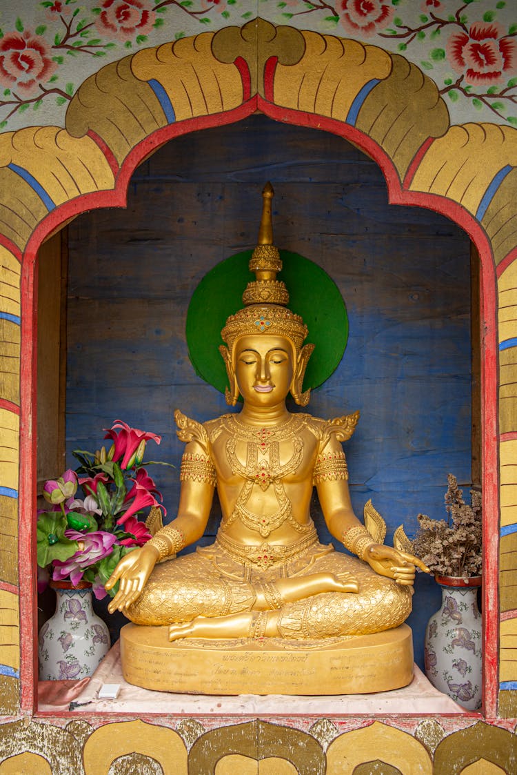 Gold Buddha At The Altar