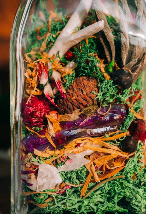 Dried Leaves in the Glass Jar