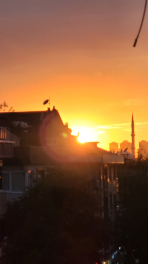 Silhouette of Buildings during Sunset