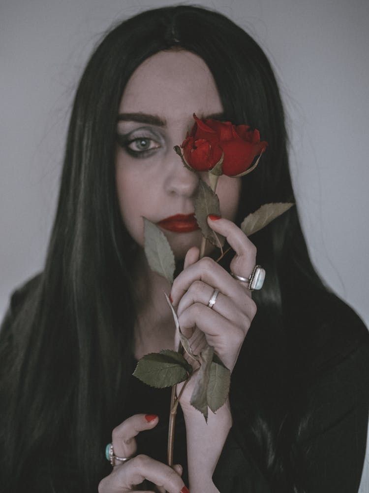 Woman Holding Flower