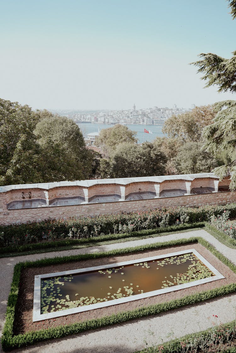 High Angles Shot Of A Pool