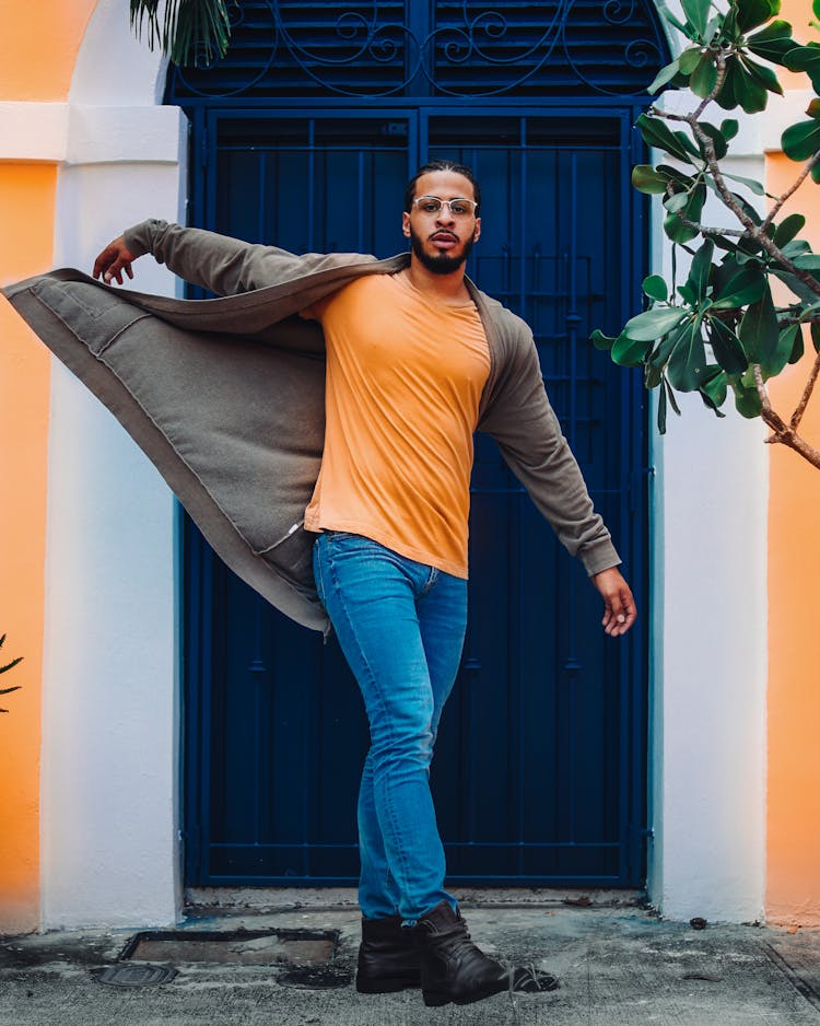 Man In Front Of Door