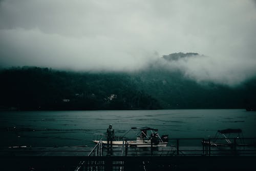 無料 山岳, 桟橋, 湖の無料の写真素材 写真素材