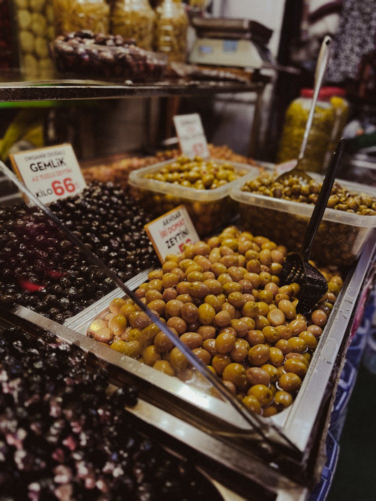 Fresh Olives Sold At Market