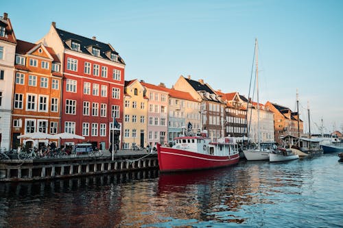 Sailboats Docked on Nyhavn Harbour