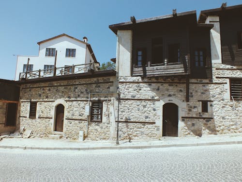 Traditional Building with Stone and Wooden Walls 