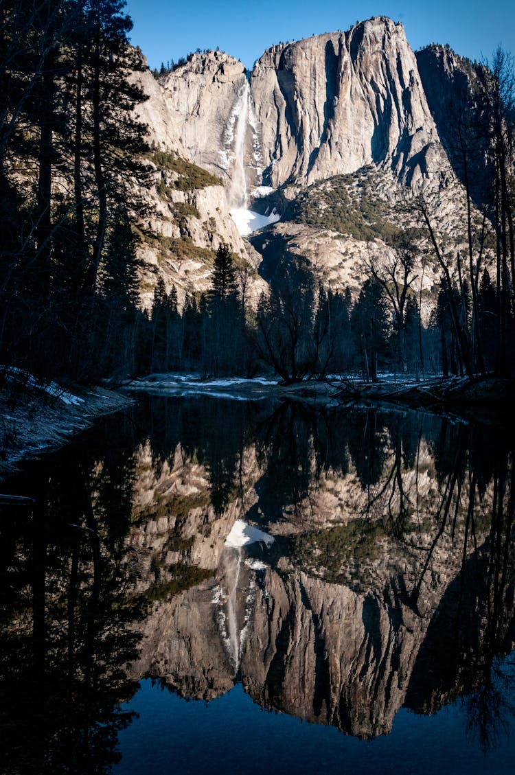 Lake In Forest And Mountain