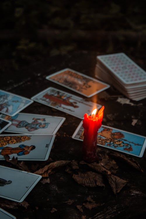 Imagine de stoc gratuită din arderea lumânării, cărți de tarot, conceptual