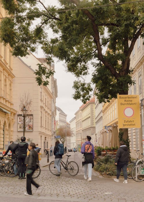 Pedestrians on a City Street 