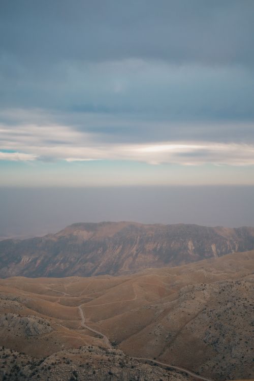 Free Breathtaking aerial view of mountain landscape under a cloudy sky in Adıyaman, Turkey. Stock Photo