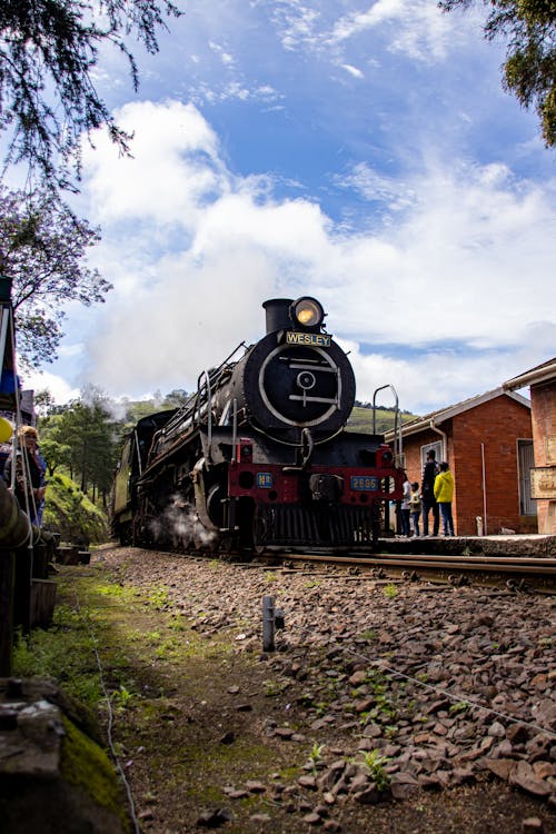 Vintage Locomotive on a Station 