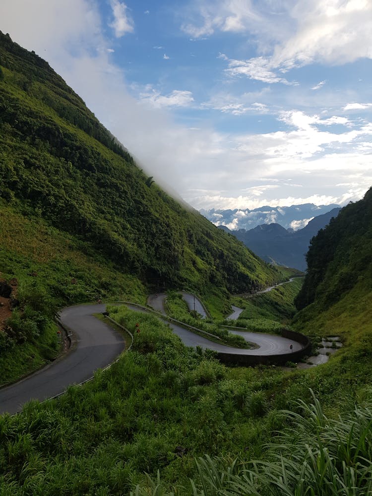 Curvy Road Amid The Mountains