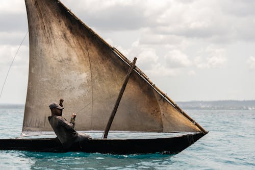 Gratis lagerfoto af afroamerikansk mand, båd, hav