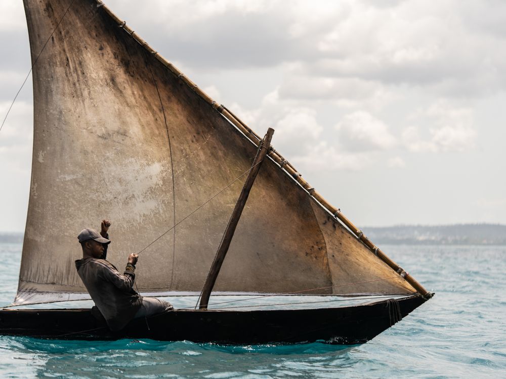 A man on a sailboat, Mozambique
