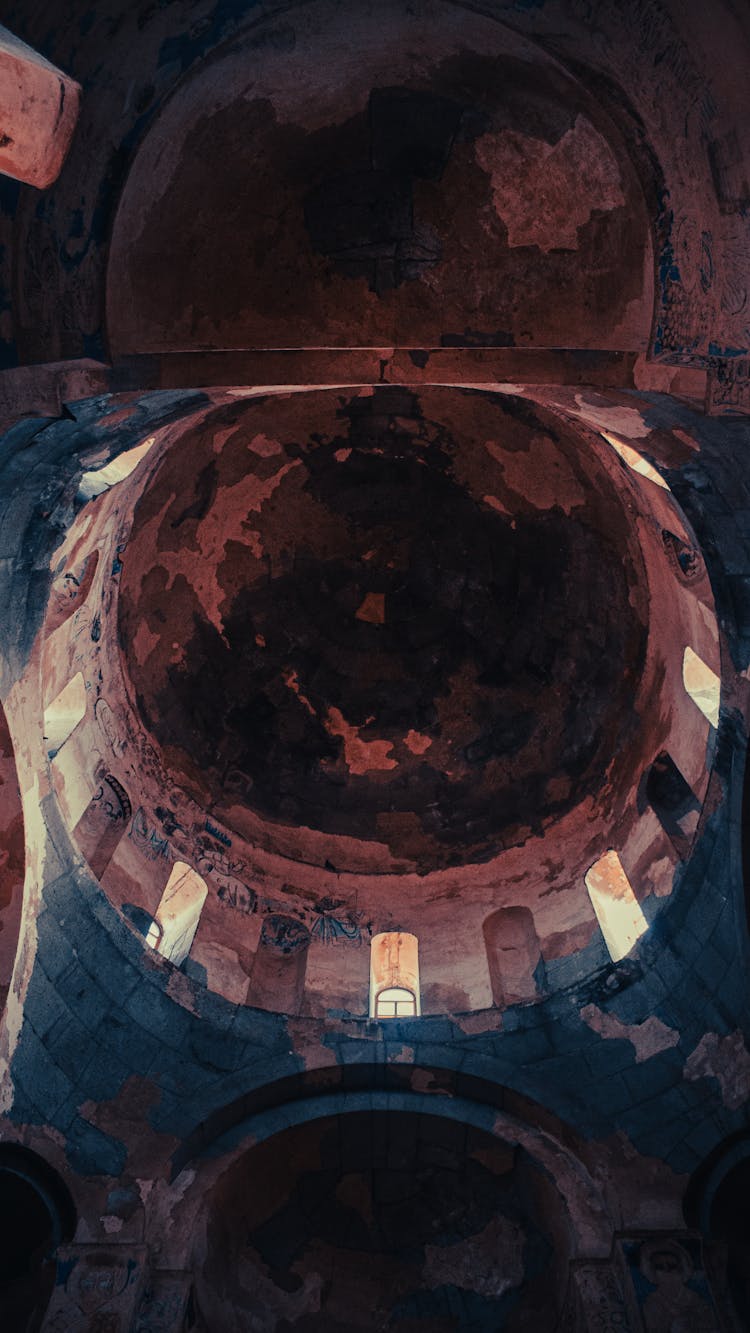 Ceiling Of A Dome Building With Unfinished Painting