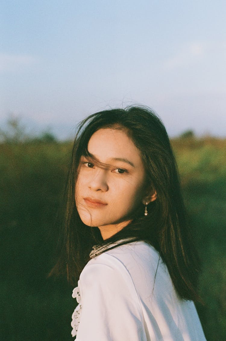 Woman Looking Over Shoulder