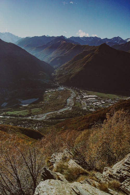 Free Birds Eye View of a Valley Stock Photo