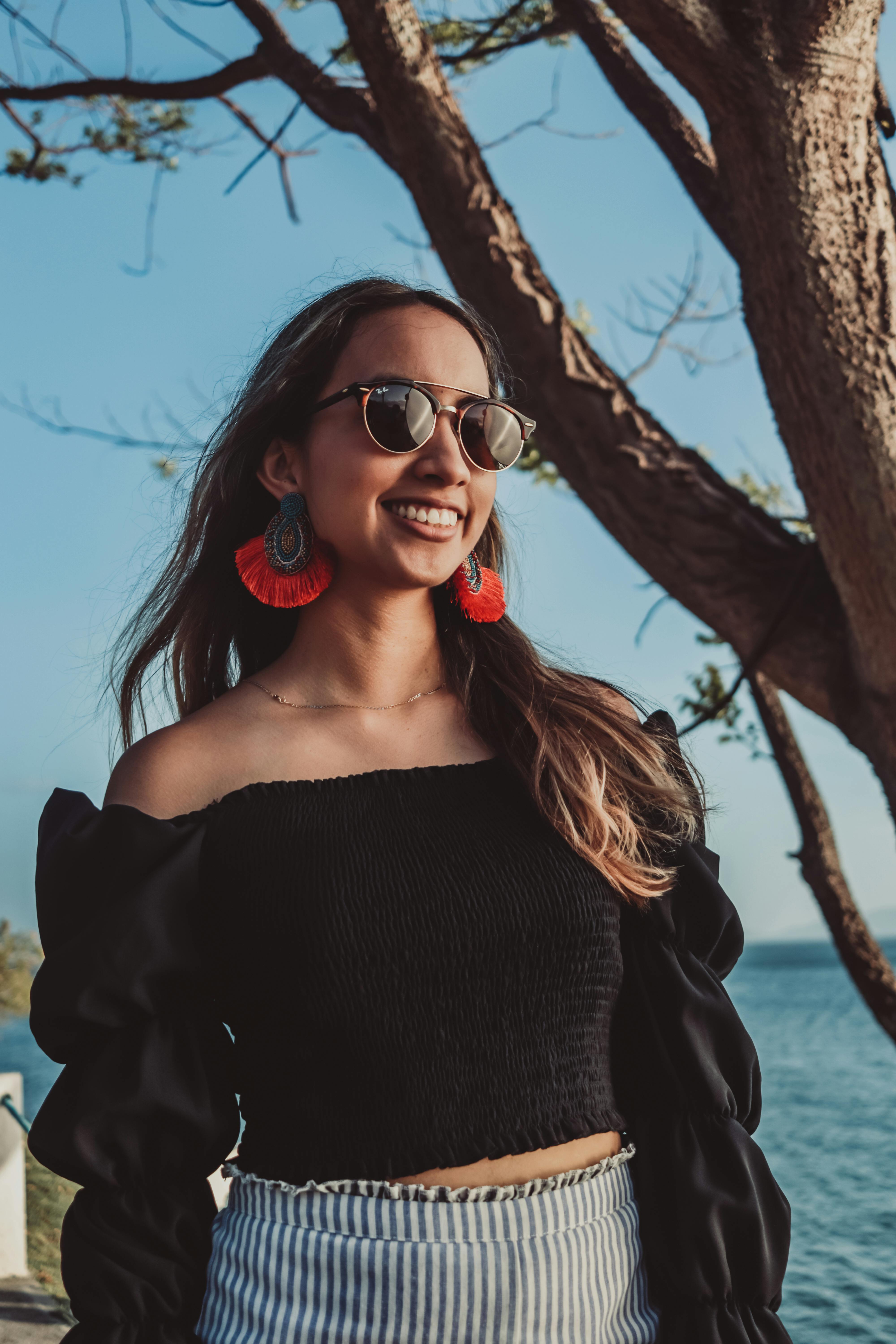 Woman in Black Off Shoulder Top · Free Stock Photo