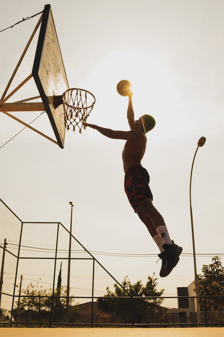 Basketball Player In Throwing Accuracy Training