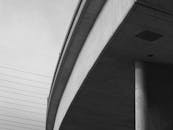 Grayscale Photo of an Overpass