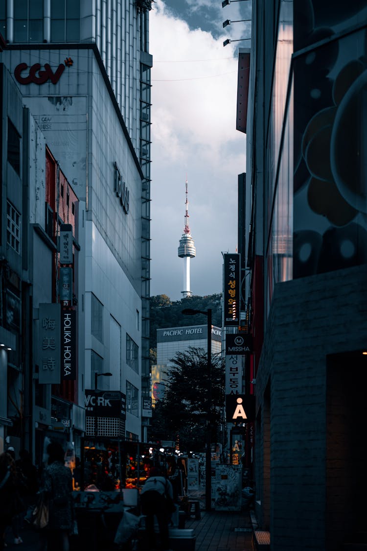 Tower In Sky Over City