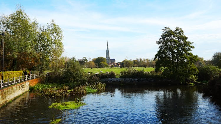 Salisbury Cathedral Near The Lake