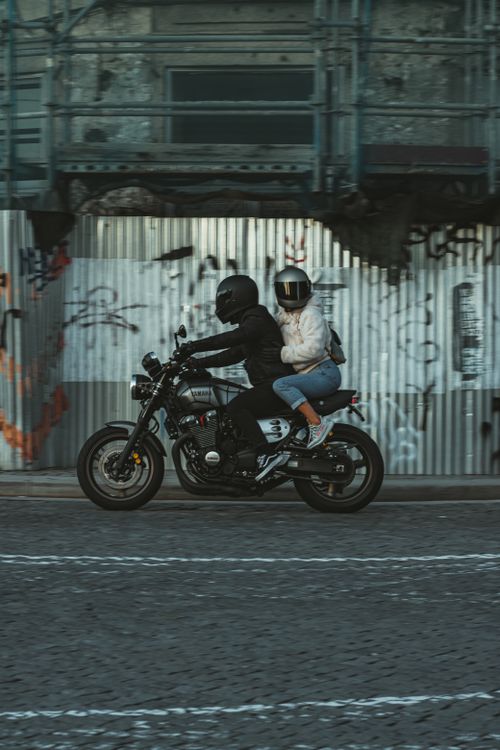 2 People Ride Motorcycle Two People Riding on a Motorcycle · Free Stock Photo
