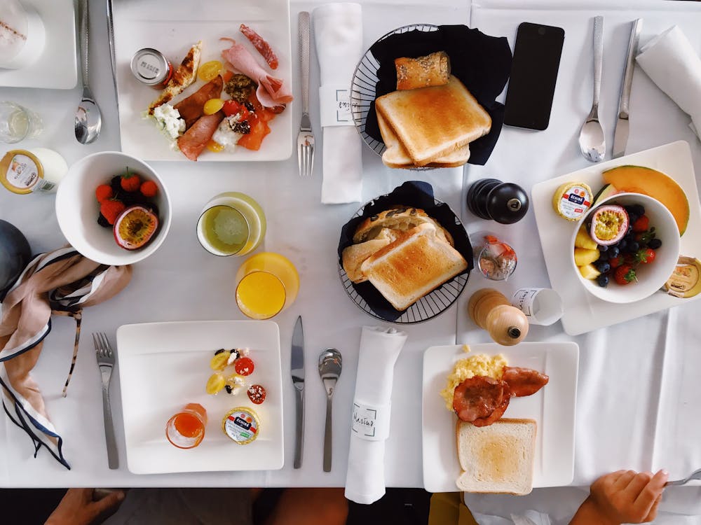 Toasted Breads Served On Bowls 