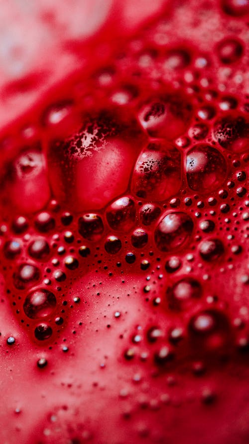 Red Liquid with Bubbles 