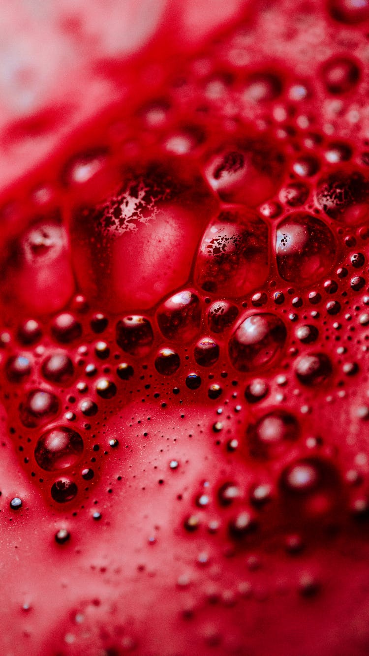 Red Liquid With Bubbles 