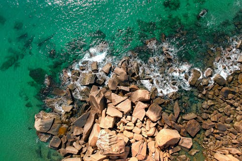 Bird's Eye View Of Rocky Shore