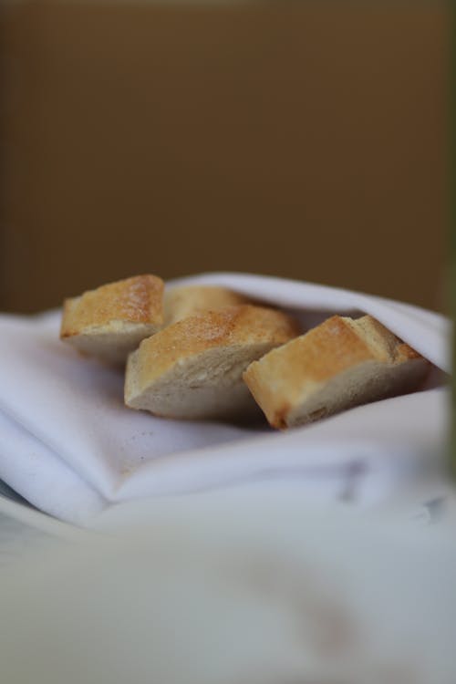 Slices of Bread in White Material 