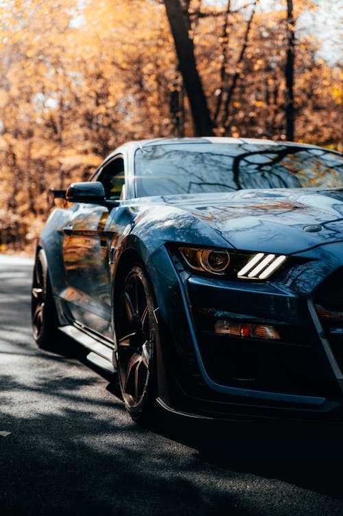 Close Up Photo of Blue Shiny Car