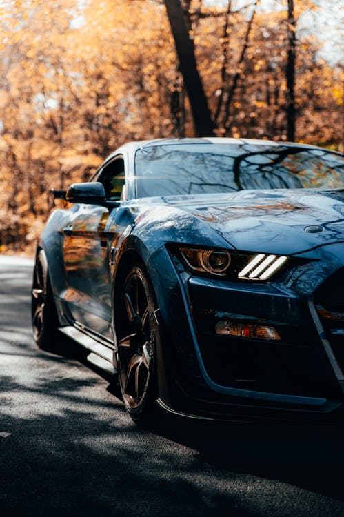 Close Up Photo of Blue Shiny Car