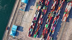 Aerial View Photography of Container Van Lot