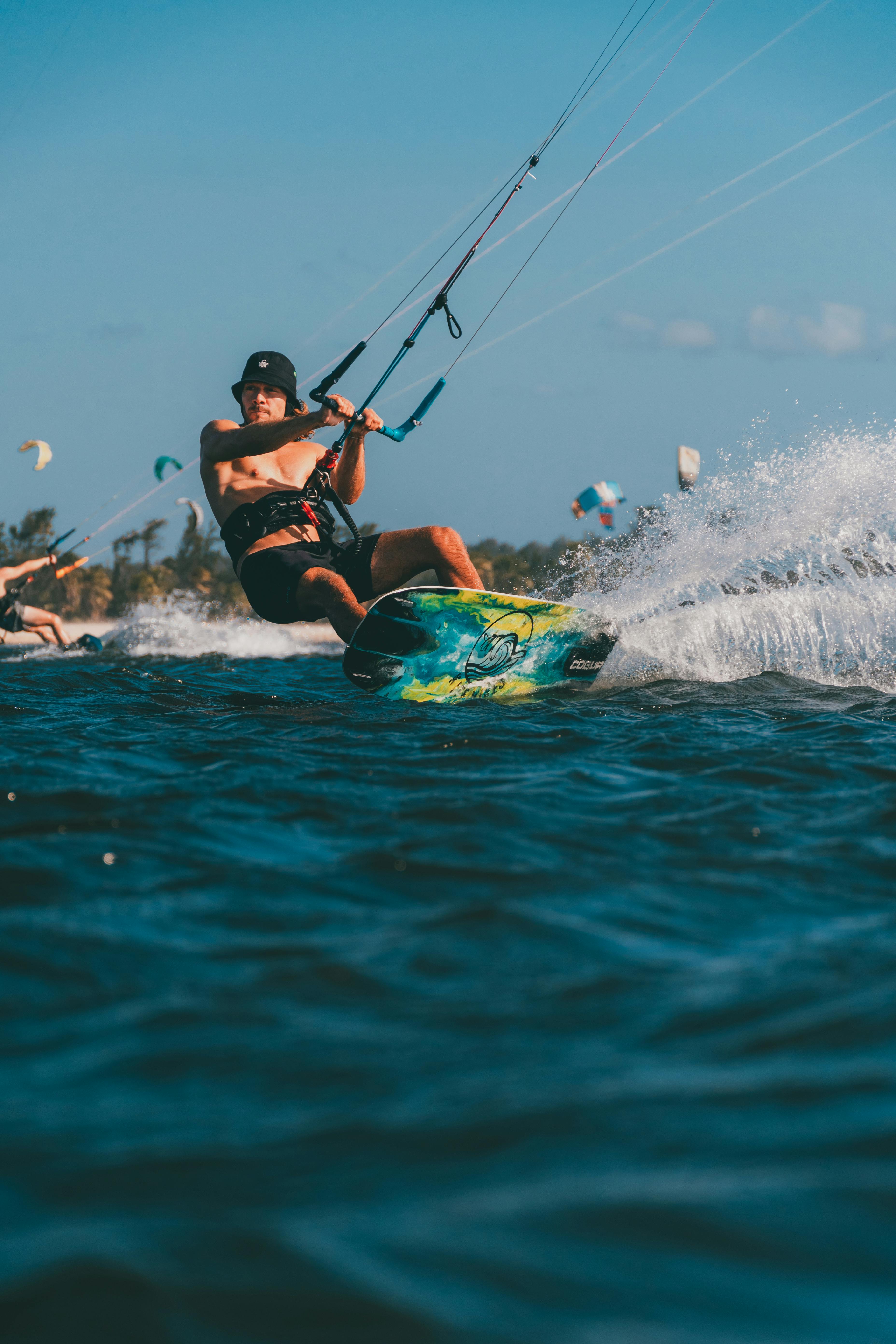 man wakeboarding