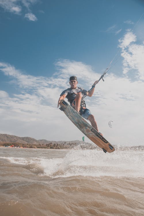 Man Midair on a Wakeboard 