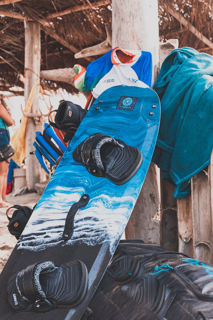 Wakeboard And Wakeboarding Equipment On The Beach 