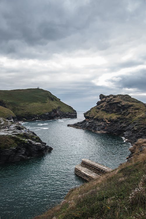 Free stock photo of cliffs, coast, contrast