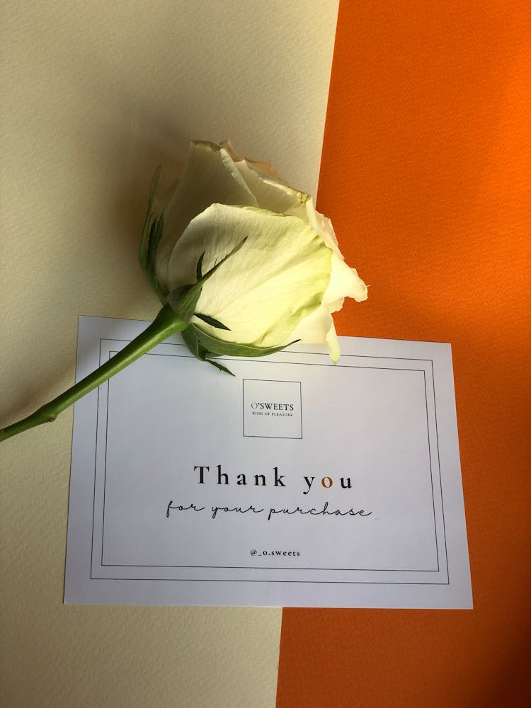 Rose And Thank You Card