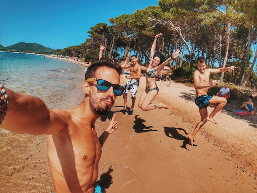 Man Taking A Group Photo