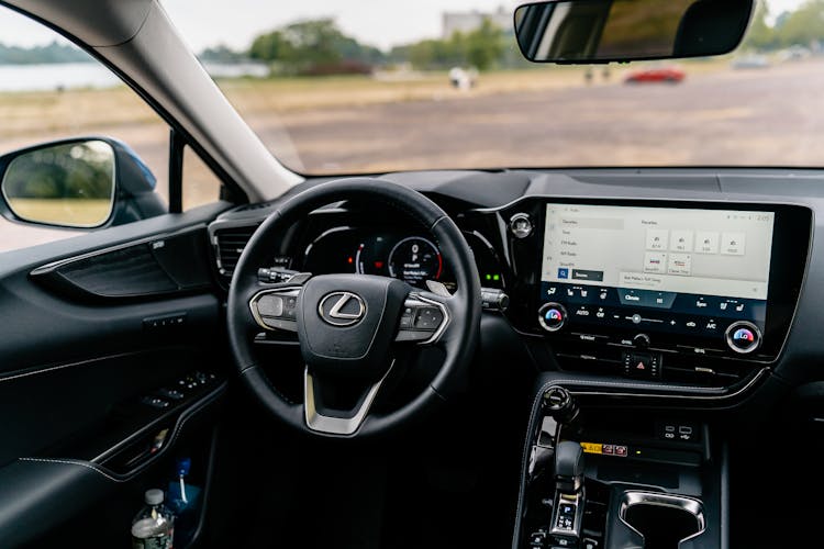 Steering Wheel And Screen In Car